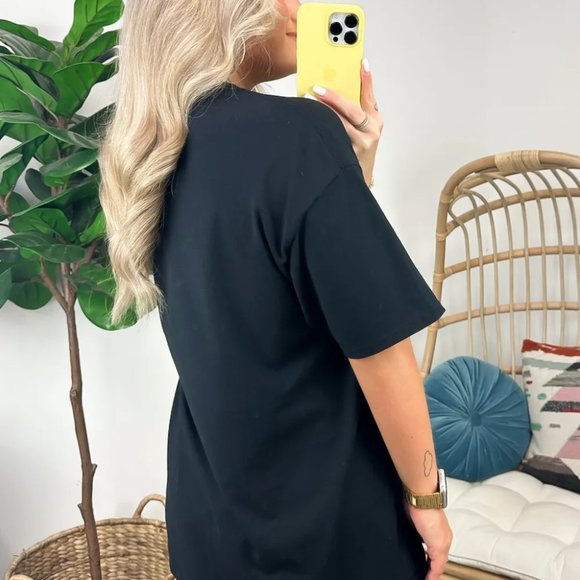 Black Halloween Bat & Skeleton Hand Graphic Tee - Picture 2 of 12